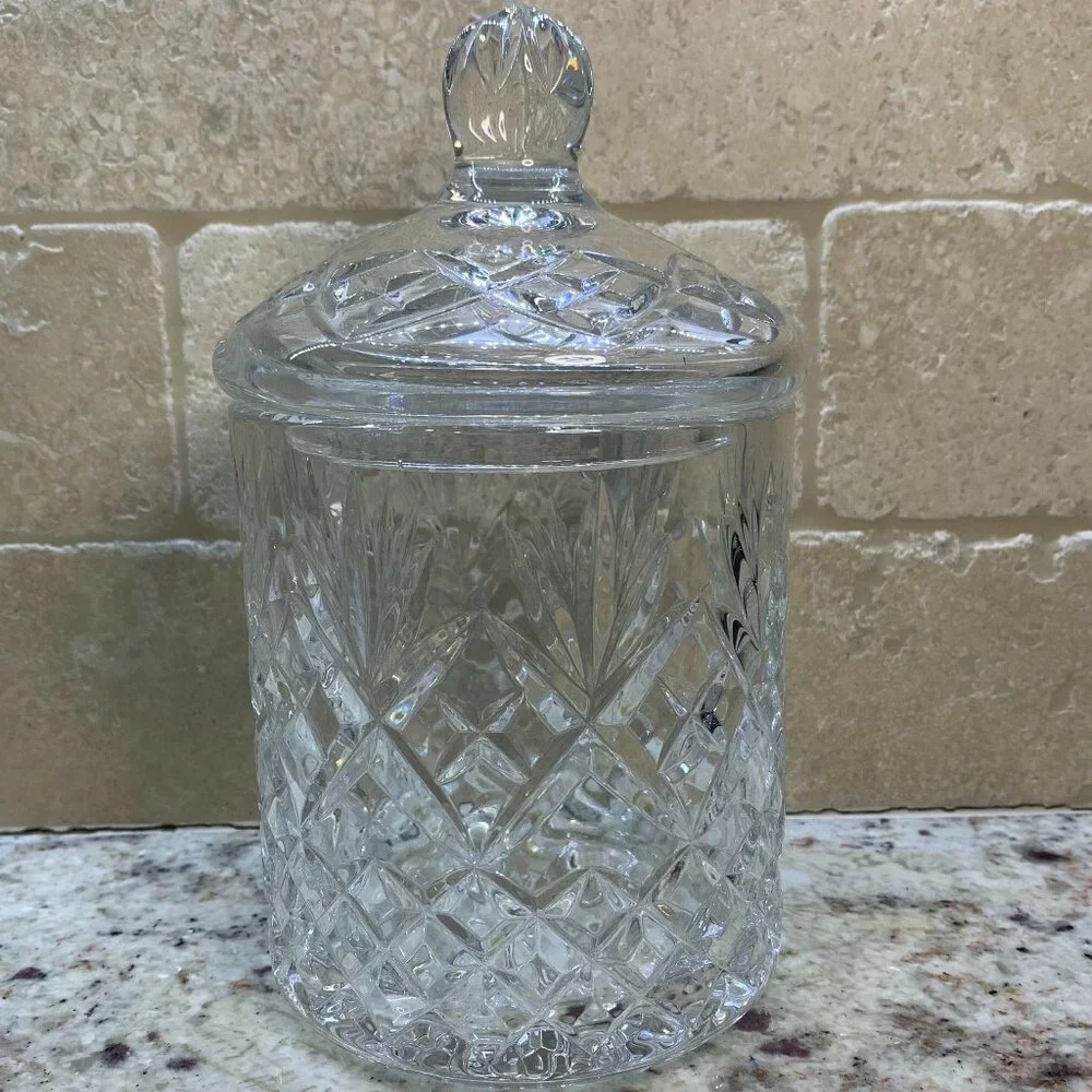 Crystal Biscuit Barrel 7 1/2